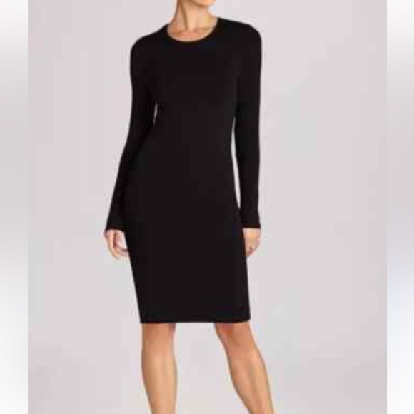 BCBG Max Azria Black Long Sleve Dress Size Large EUC - Picture 1 of 7